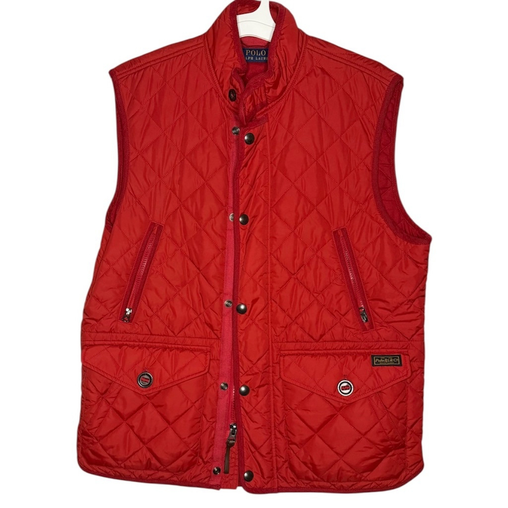 Polo Ralph Lauren Red Quilted Nylon Vest Men’s Sz L